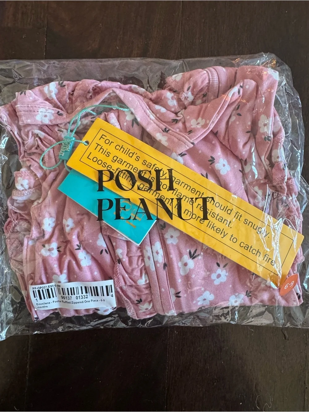 Posh Peanut Pink Floral Ruffle Pajama Set